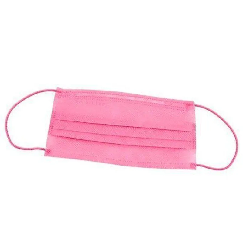 Kit 50 Máscaras Infantil Rosa Tripla Proteção