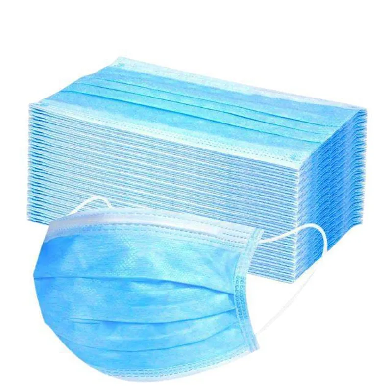 Kit 50 Máscaras Azul Infantil Tripla Proteção Com Anvisa