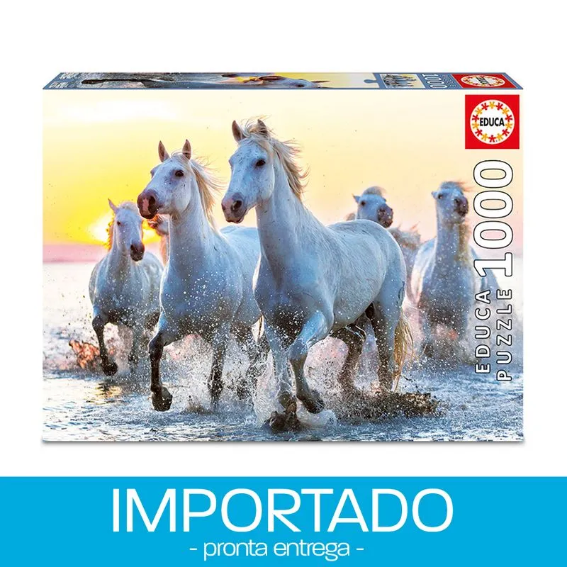 Puzzle 1000 peças Cavalos Brancos