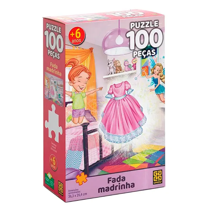 Quebra Cabeça 100 Peças Fada Madrinha Grow 03566