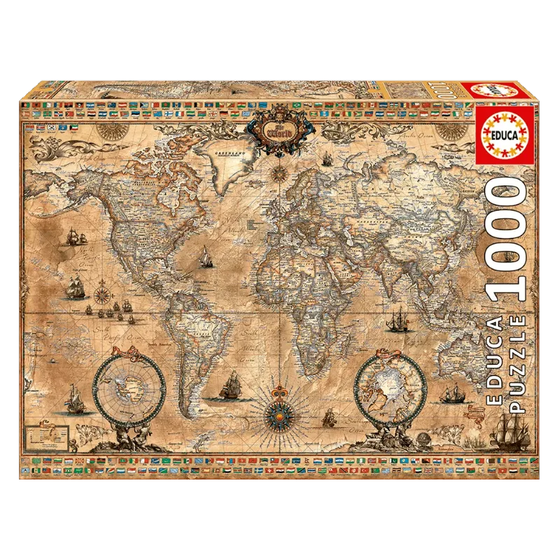 Puzzle 1000 peças Mapa do Mundo - Educa 15159