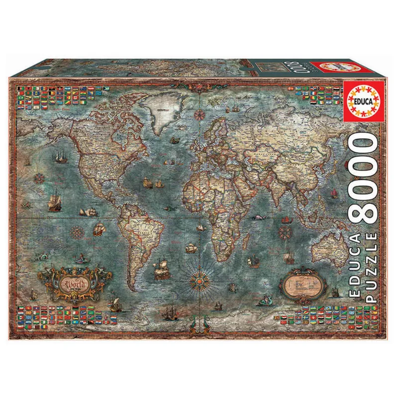 Puzzle 8000 peças Mapa Histórico - Educa - Importado Quebra-Cabeça 8000 peças Mapa Histórico - Educa - Importado