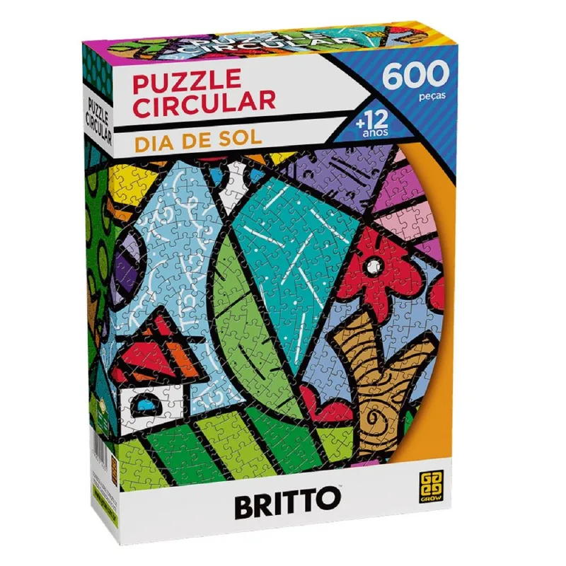 Quebra Cabeça 600 Peças Romero Britto Dia De Sol Grow 04263