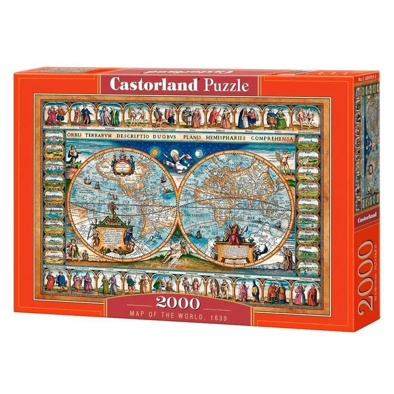 Puzzle 2000 Peças Mapa Do Mundo, 1639 - Imp. Castorland