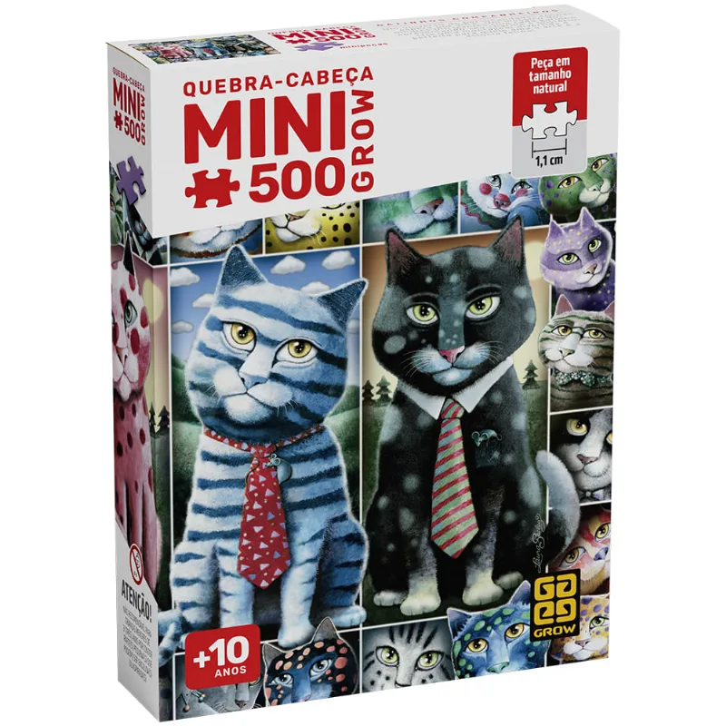 Mini Quebra-Cabeça 500 peças Gatinhos Companheiros