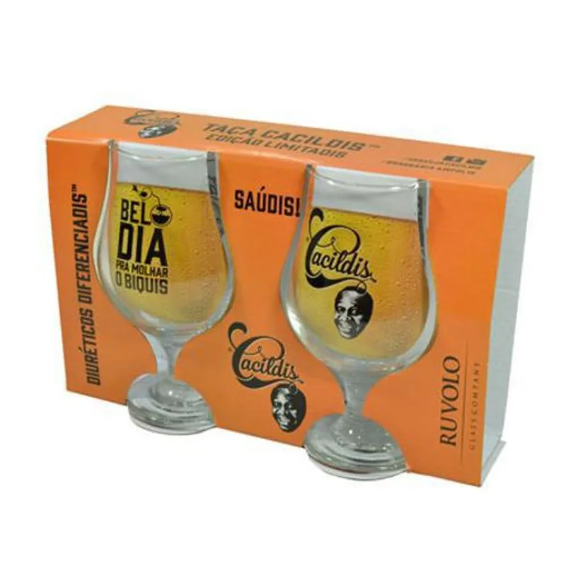Jogo De Taças De Vidro Beer Master Cacildis 380 Ml 02 Peças