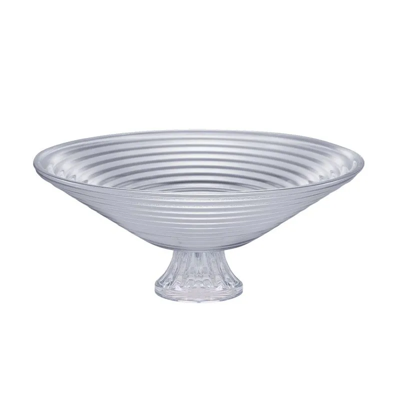 Fruteira e Saladeira de Vidro Reta com Pé Ruvolo Gourmet Redonda 28cm