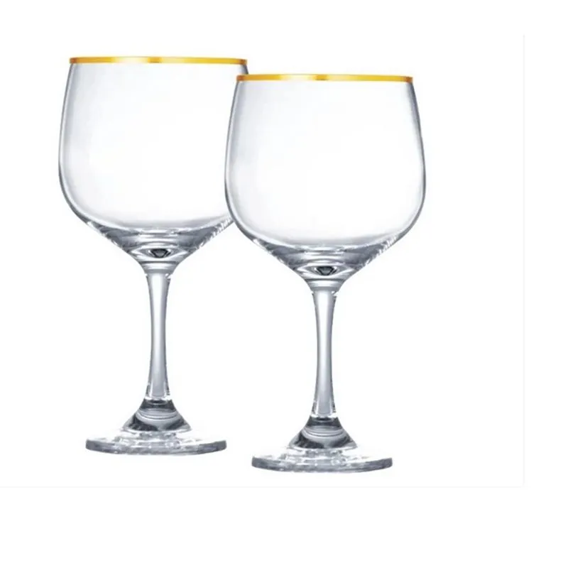 Luva Taça Gin Club Com 02 Pecas Filete Dourado - Ruvolo