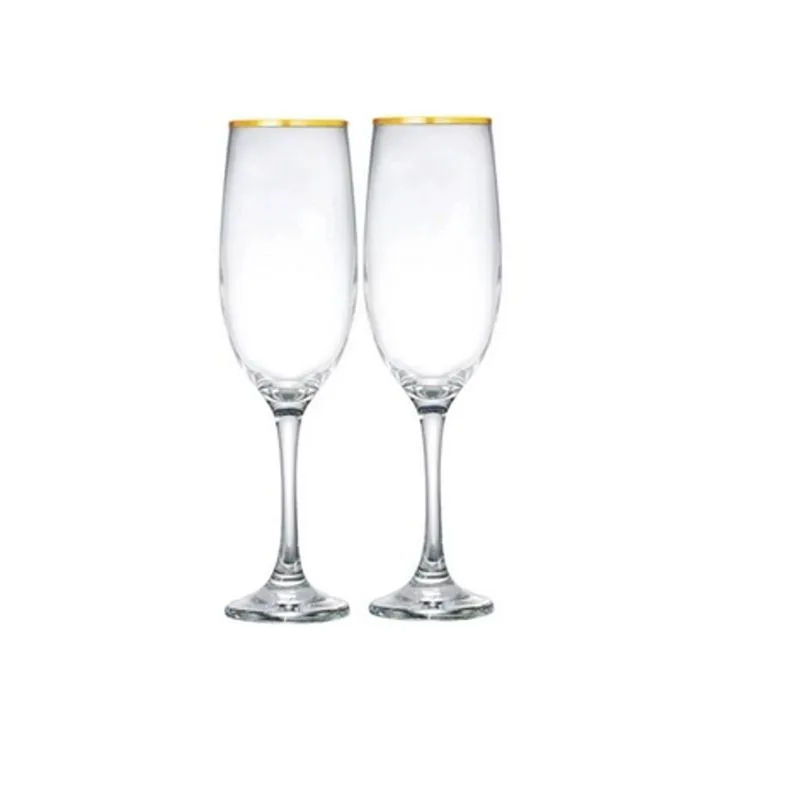Luva Taça One Champagne Com 02 Pecas Filete Dourado Ref2805520 - Ruvolo