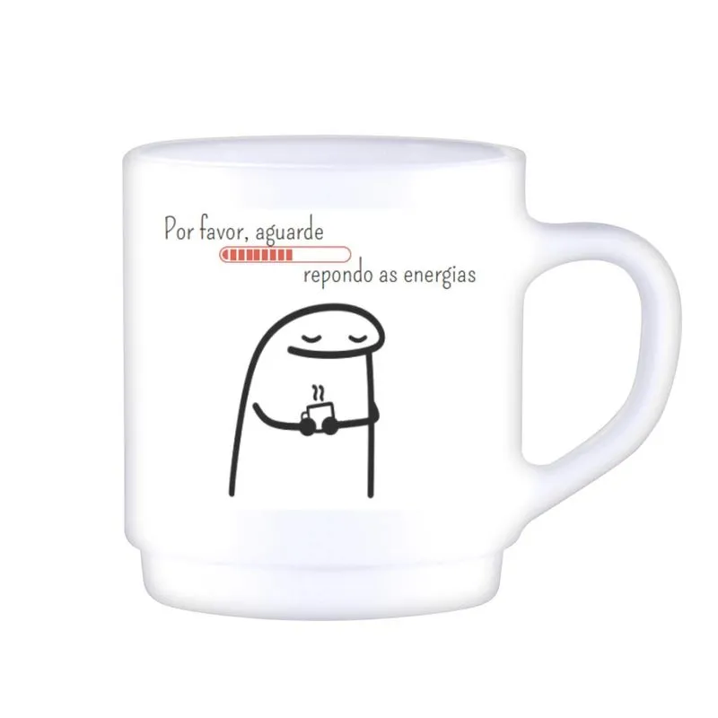 Caneca Mug Ruvolo "Repondo as Energias" em Vidro 310ml