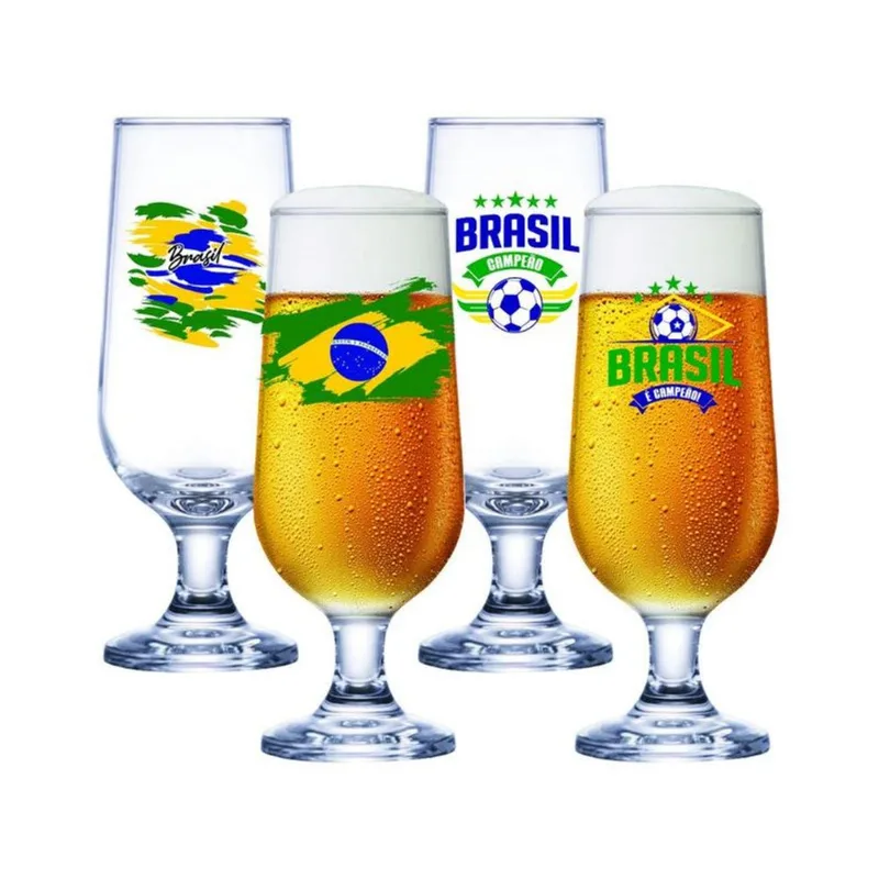 Jogo de Taças para Cerveja de Vidro 310ml 4 Peças Ruvolo Brasil - RUVOLO