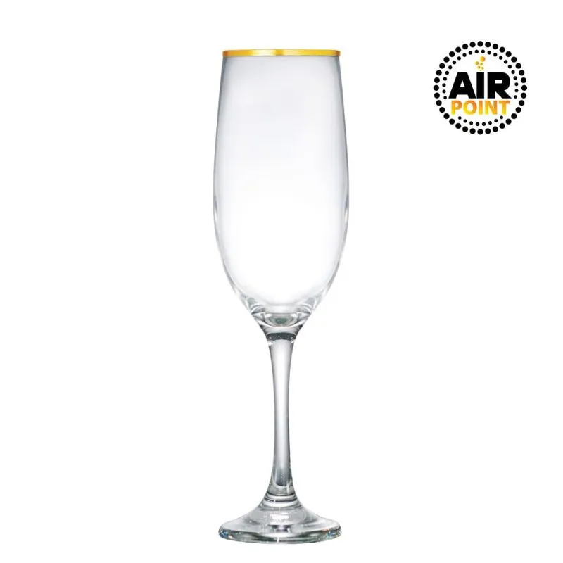 Taca one champagne tecnologia air point borda dourada