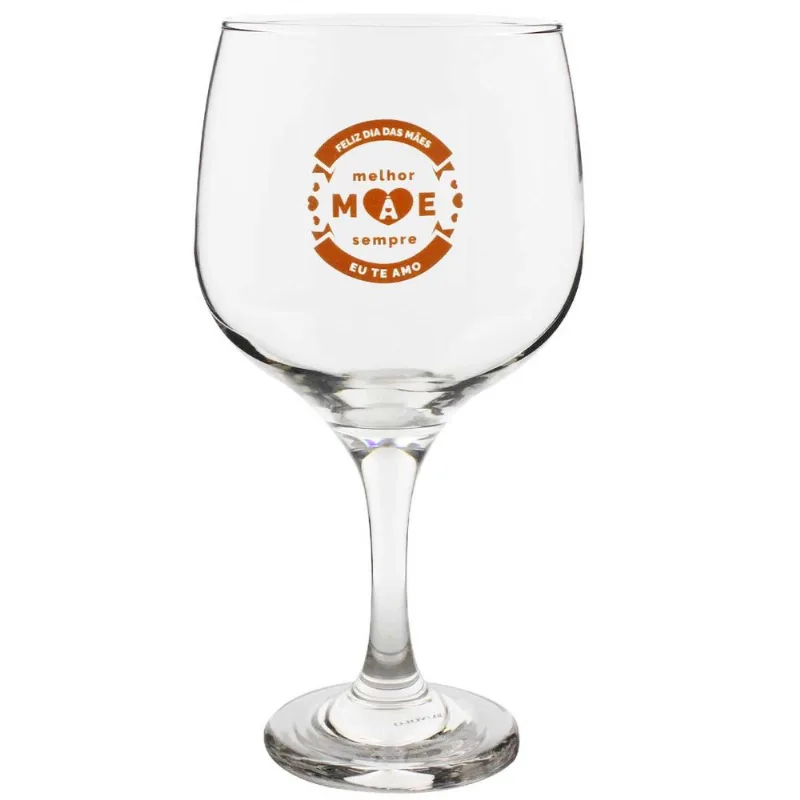 Taça P/ Gin Mãe 20cm em Vidro Ruvolo-Melhor Mãe Sempre - RUVOLO