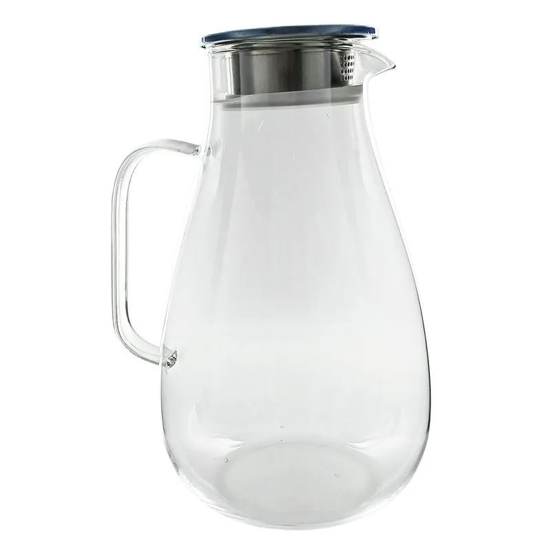 Jarra C/ Tampa Inox 1,4L em Vidro Ruvolo