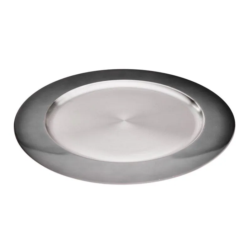Sousplat de Aço Inox Preto D33cm