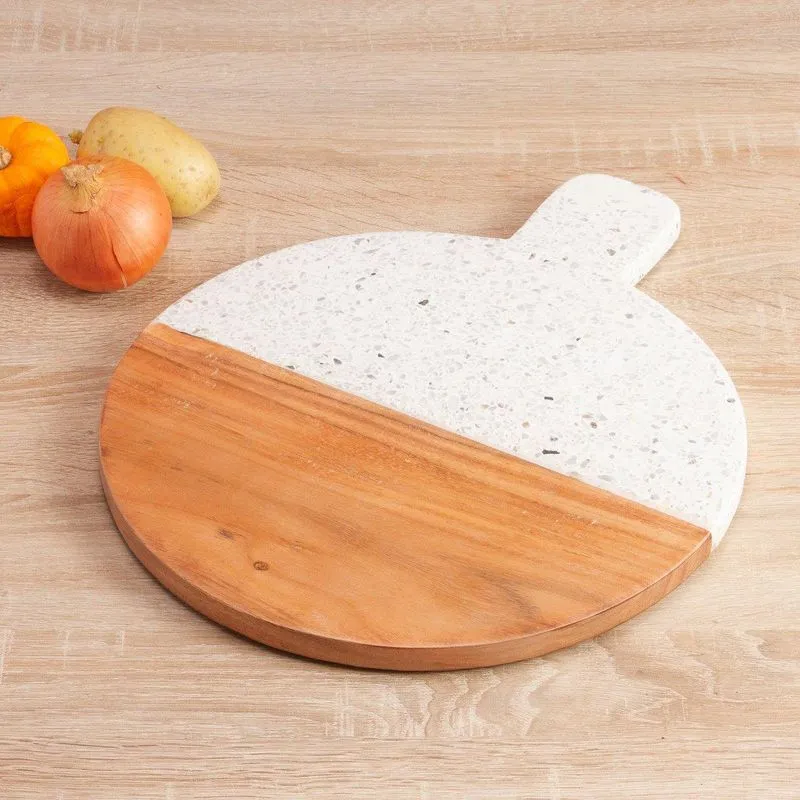 Tábua de Corte Marble Wood 30x38cm