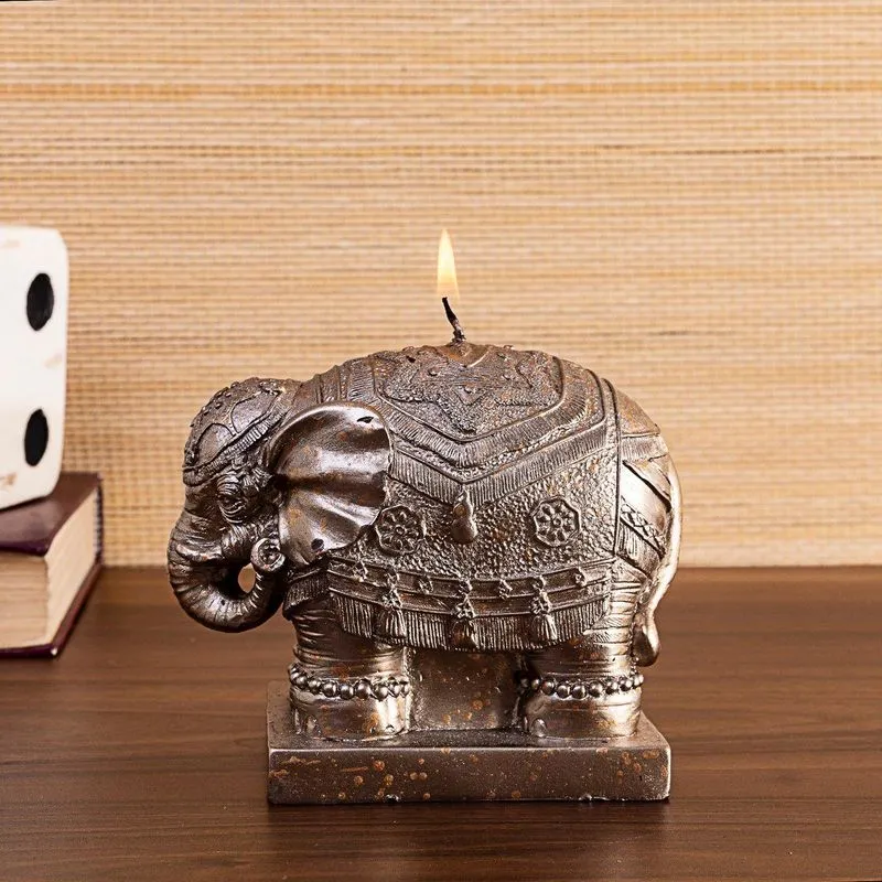 Vela Elefante 3D Bronze 10,5cm