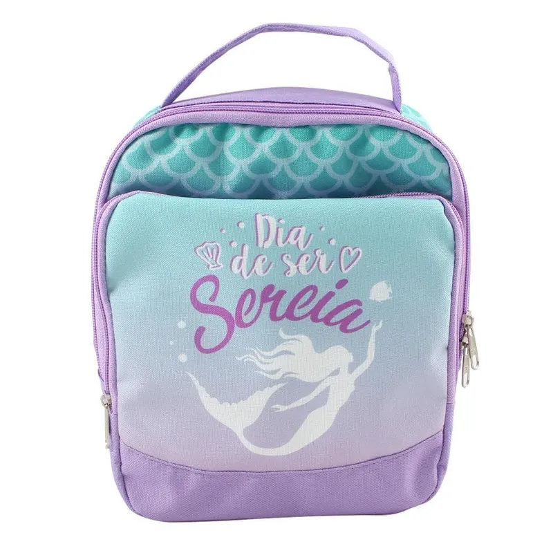 Lancheira Térmica Personalizada Sereia Infantil Escolar