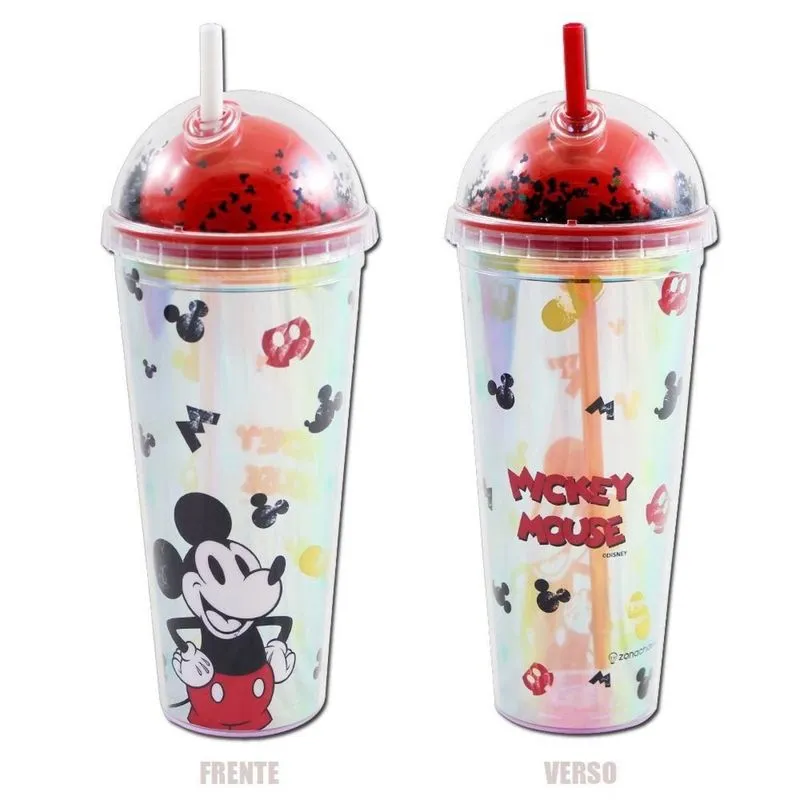 Copo Canudo 750ml Mickey Holográfico