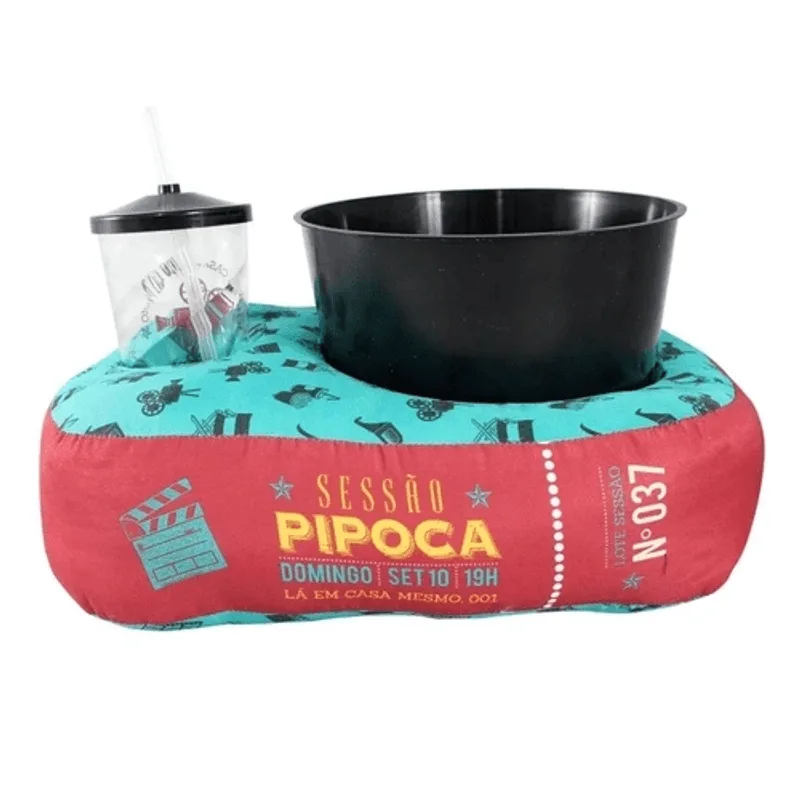 Kit almofada porta-pipoca individual Sessão Pipoca