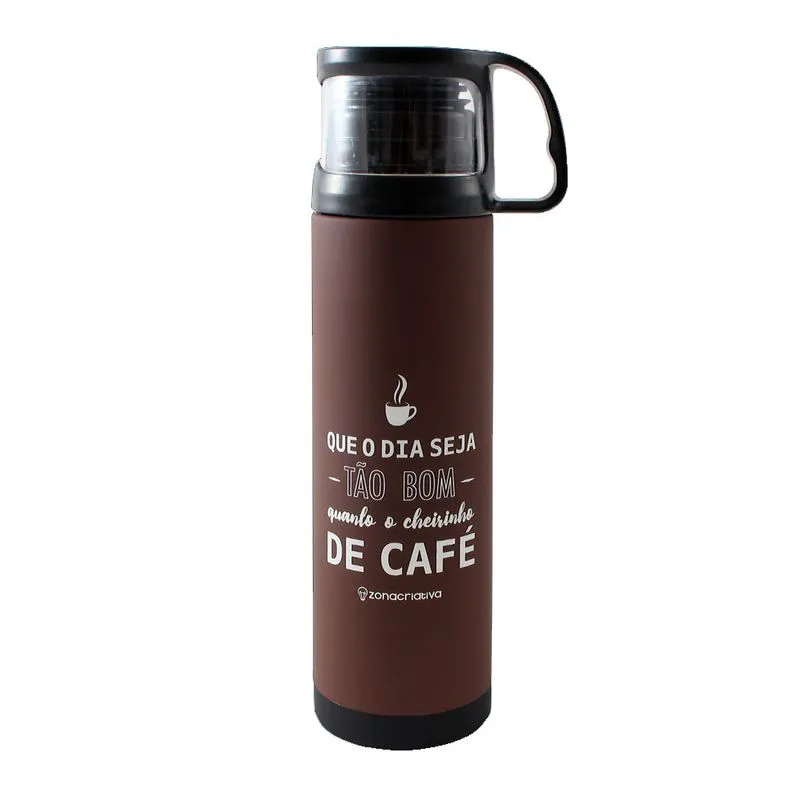Garrafa Térmica 500 Ml Com Caneca - Tão Bom Quanto Cheirinho