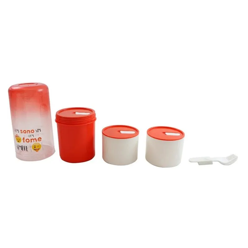 Lunch Box Empilhável Emoji Sono e Fome Sempre ZC 10022977