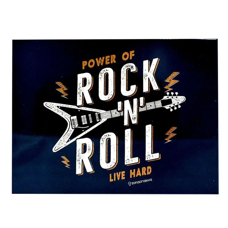 Placa de metal power of rock