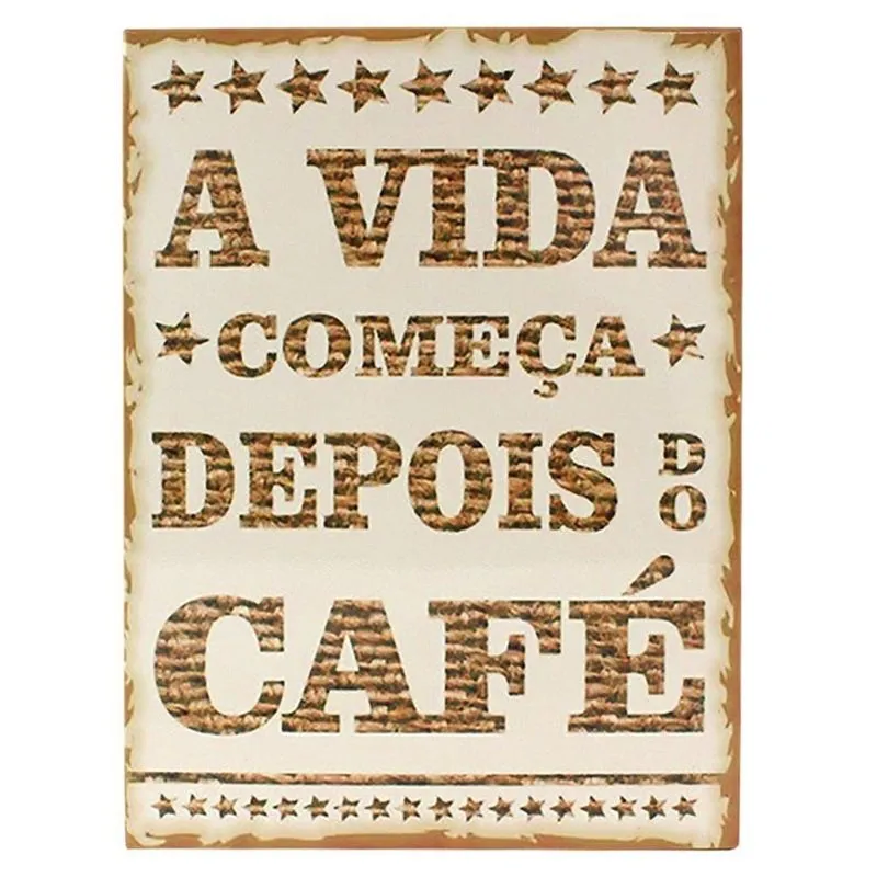Placa de metal a vida começa