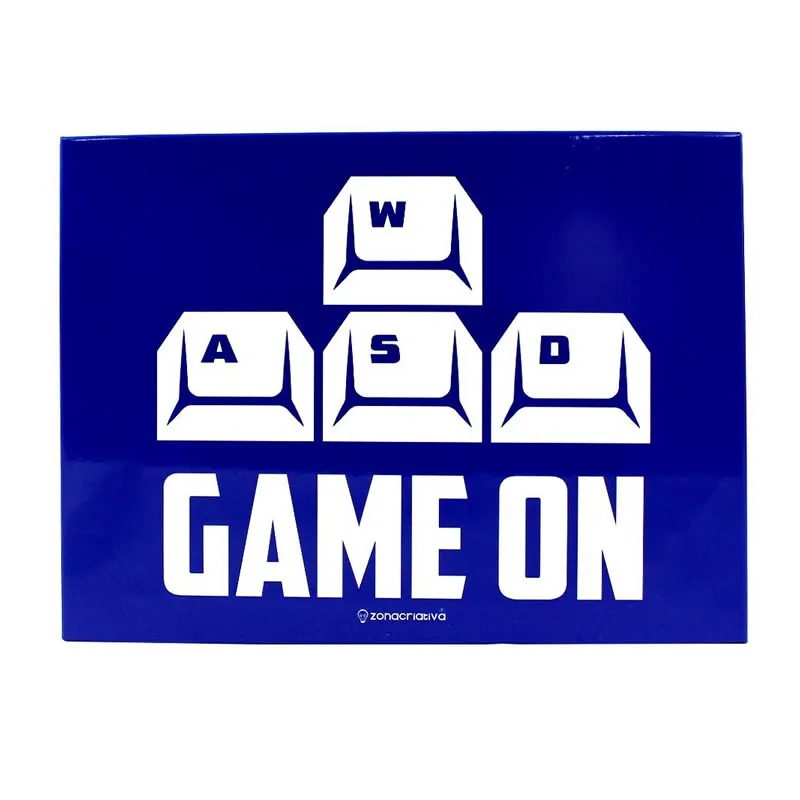 Placa Metal WASD Game On 20x26cm