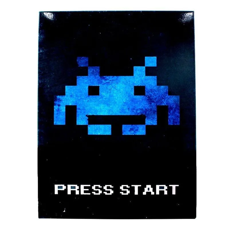 Placa de metal press start