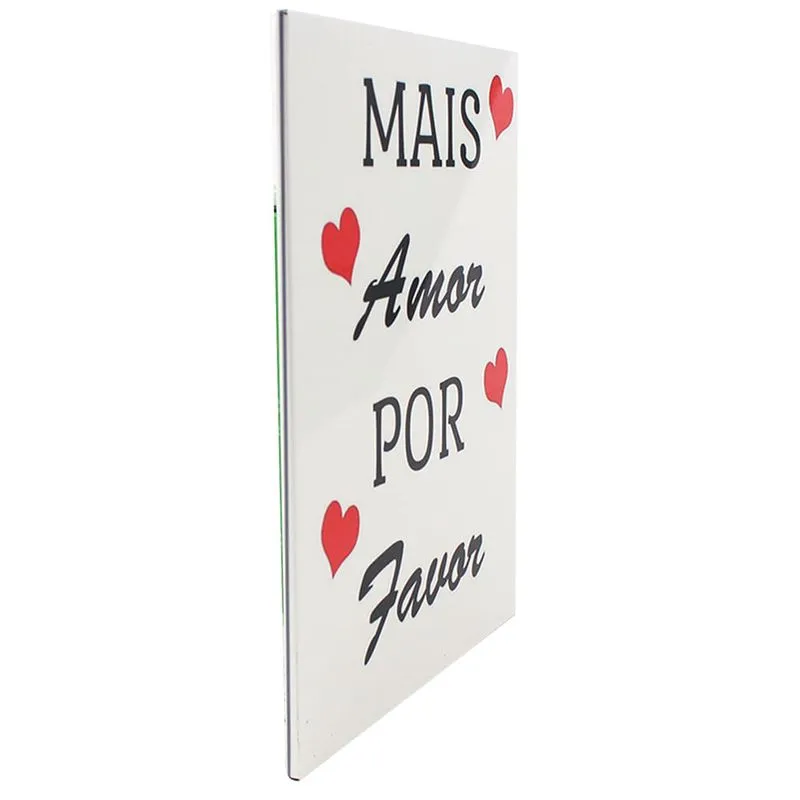 Quadro metal mais amor por favor 1