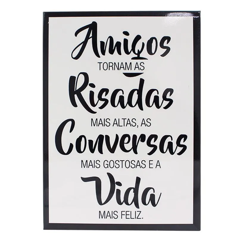Quadro metal amigas tornam risadas
