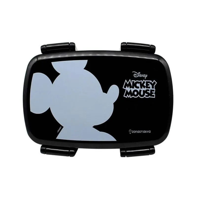 Lancheira Box C/2 Compart.e Talheres Mickey Silhueta - 10023063