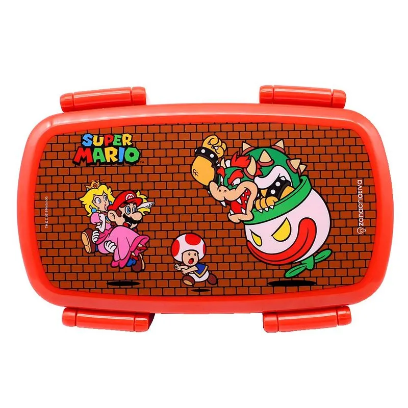 Marmita Dupla C/Talher Super Mario Azul 10023064 Z-Criativa