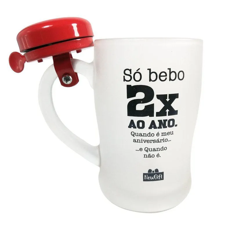 Caneca Campainha Só Bebo 2X - 400Ml