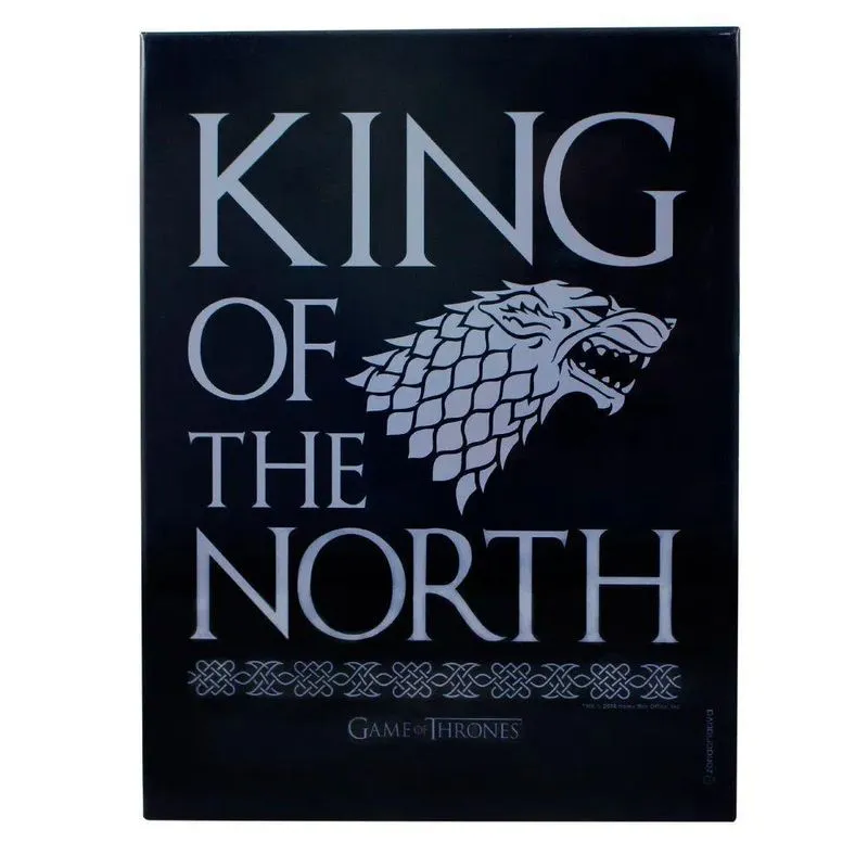 Quadro Metal Game Of Thrones King Of The North 20x26cm