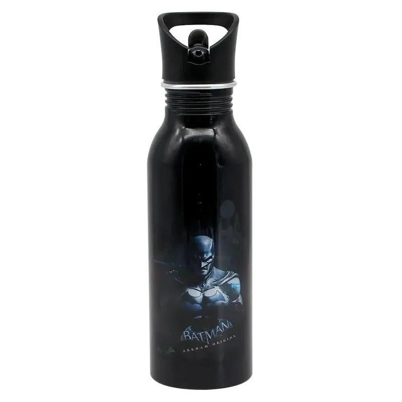 Garrafa Squeeze Inox Batman Arkham 600Ml Preta Zona Criativa