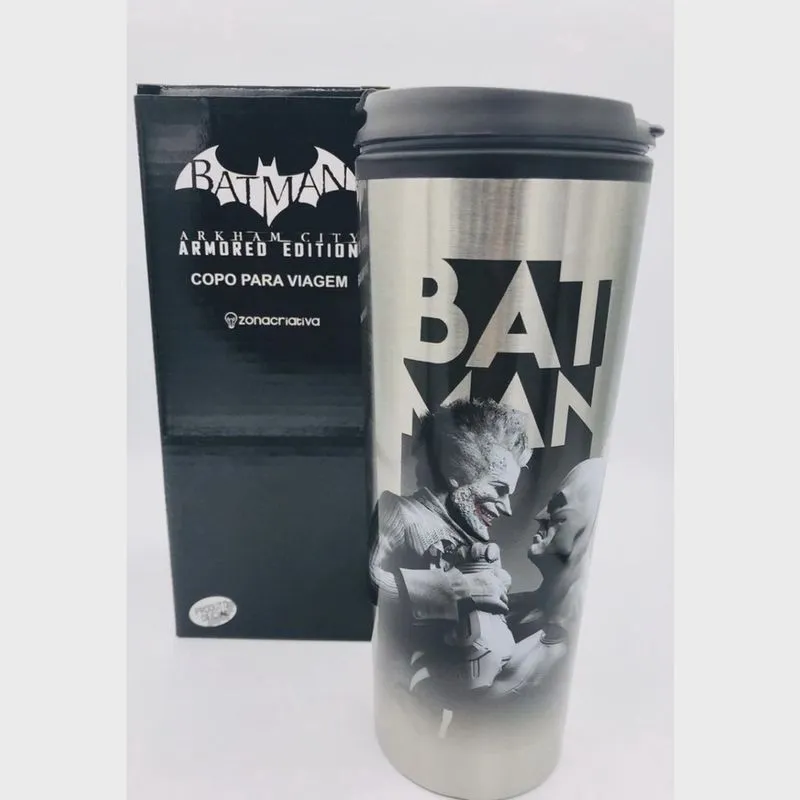 Copo Para Viagem Batman Vs Coringa Oficial 450Ml