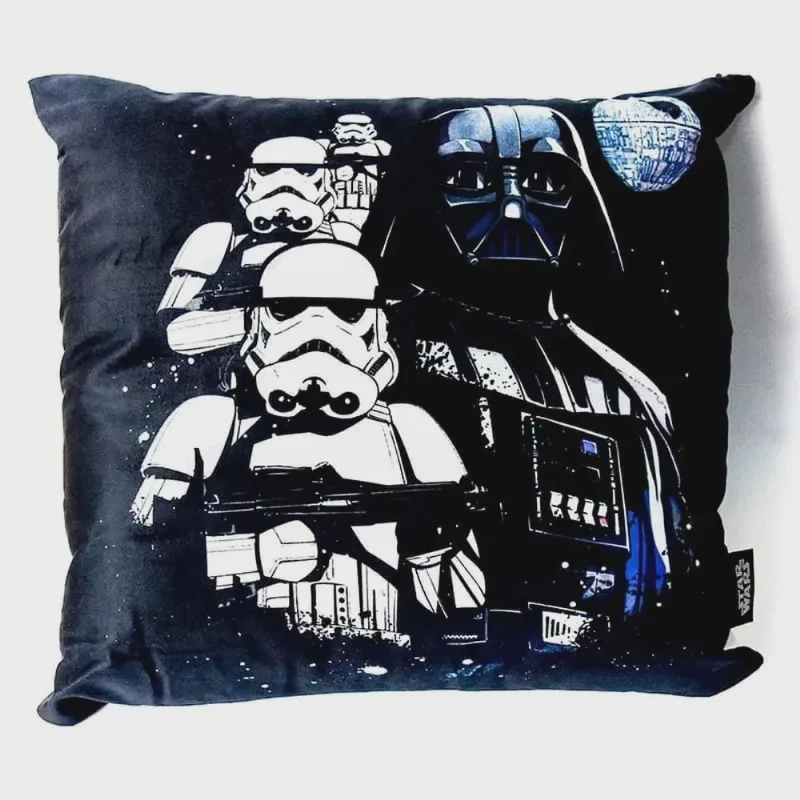 Almofada Fibra Veludo 40x40cm Darth Vader Death Star Wars - Zona Criativa