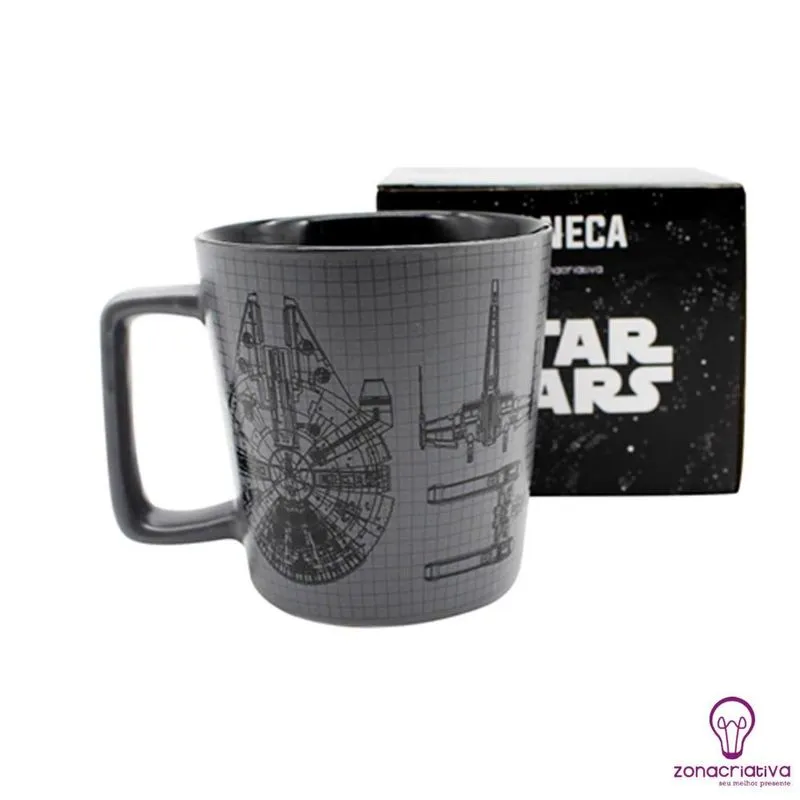 Caneca Buck Naves Star Wars Em Cerâmica Com 400 Ml - Zonacriativa