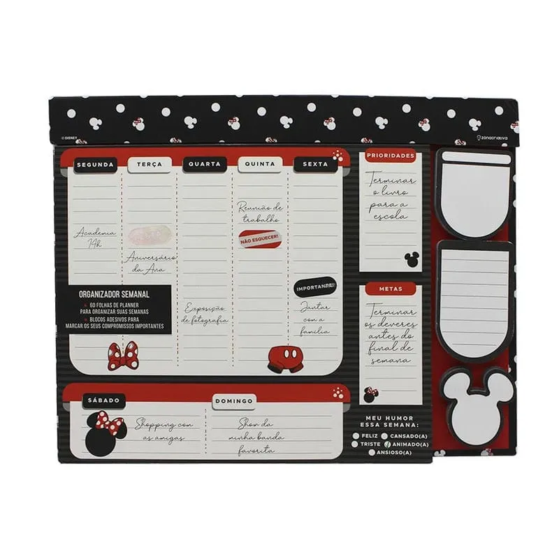 Planner Com Notas Mickey E Minnie 30X24Cm