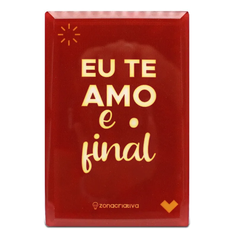 Mini Plaquinha Eu te Amo e Ponto Final