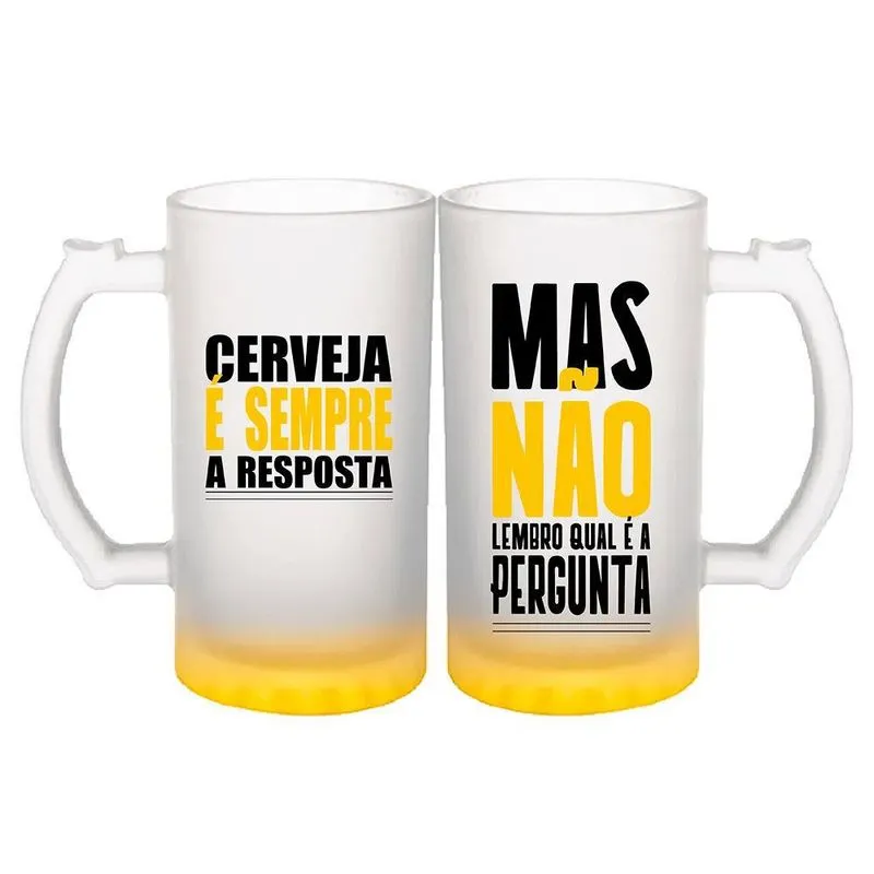 Kit Caneca Chop Cerveja E A Resposta 450ml - 2 Unidades