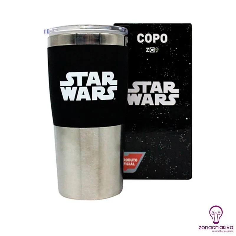 Copo Viagem Max Star Wars The Force Em Aço Inoxidável Com 450 Ml - Zonacriativa
