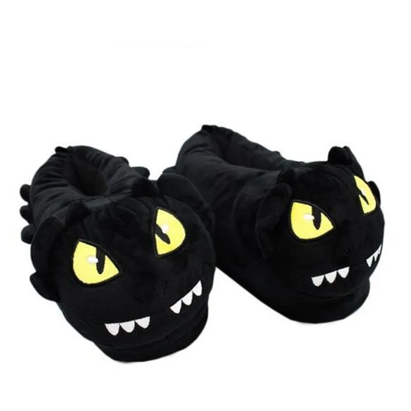 Pantufa Dragão 3d Banguela Furia Noite - Preto - Tamanho M