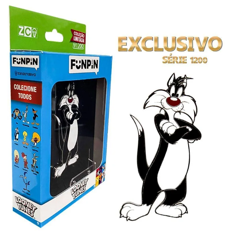 Funpin Colecionável Frajola Com Suporte De Acrílico Edição Limitada Preto Looney Tunes