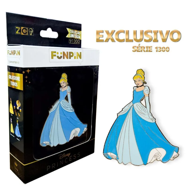 Funpin Cinderela - Mochila/escrivaninha Conto De Fadas - Metal Zamak - Pintura Automotiva - Série 1300