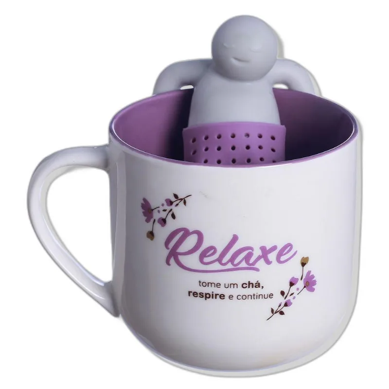 Caneca Com Infusor Chá Relaxe - Avó E Você 350 Ml