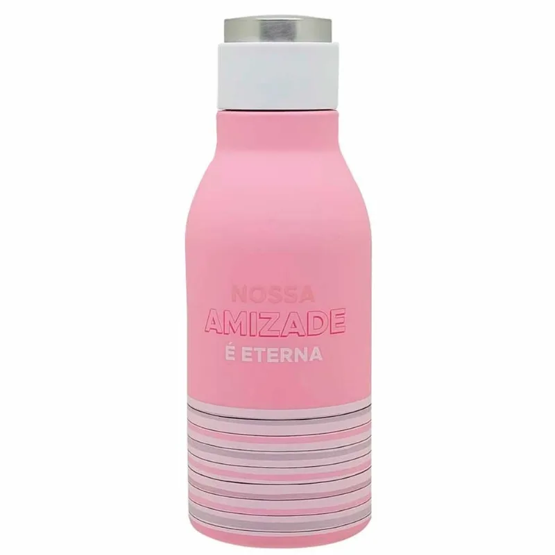 Garrafinha Cantil Termica 400ml Amizade Eterna Zonacriativa
