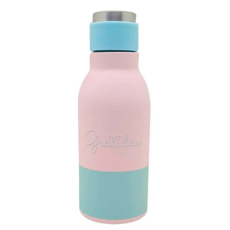 Garrafinha Cantil Termica 400ml Gratidao Zonacriativa